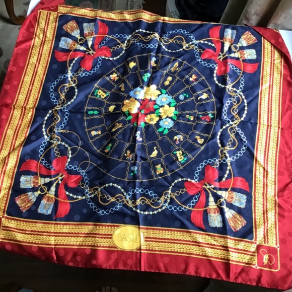 Basile hand rolled women Silk Écharpe/scarf gorgeous print & colours - Picture 4 of 7